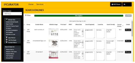 IPCurator - search engines